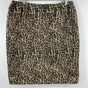 Y2k Sunny Leigh brocade leopard print skirt Size 14